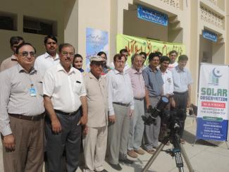 PAS members at the event with the School Principal and Khwarizmi Science Society 